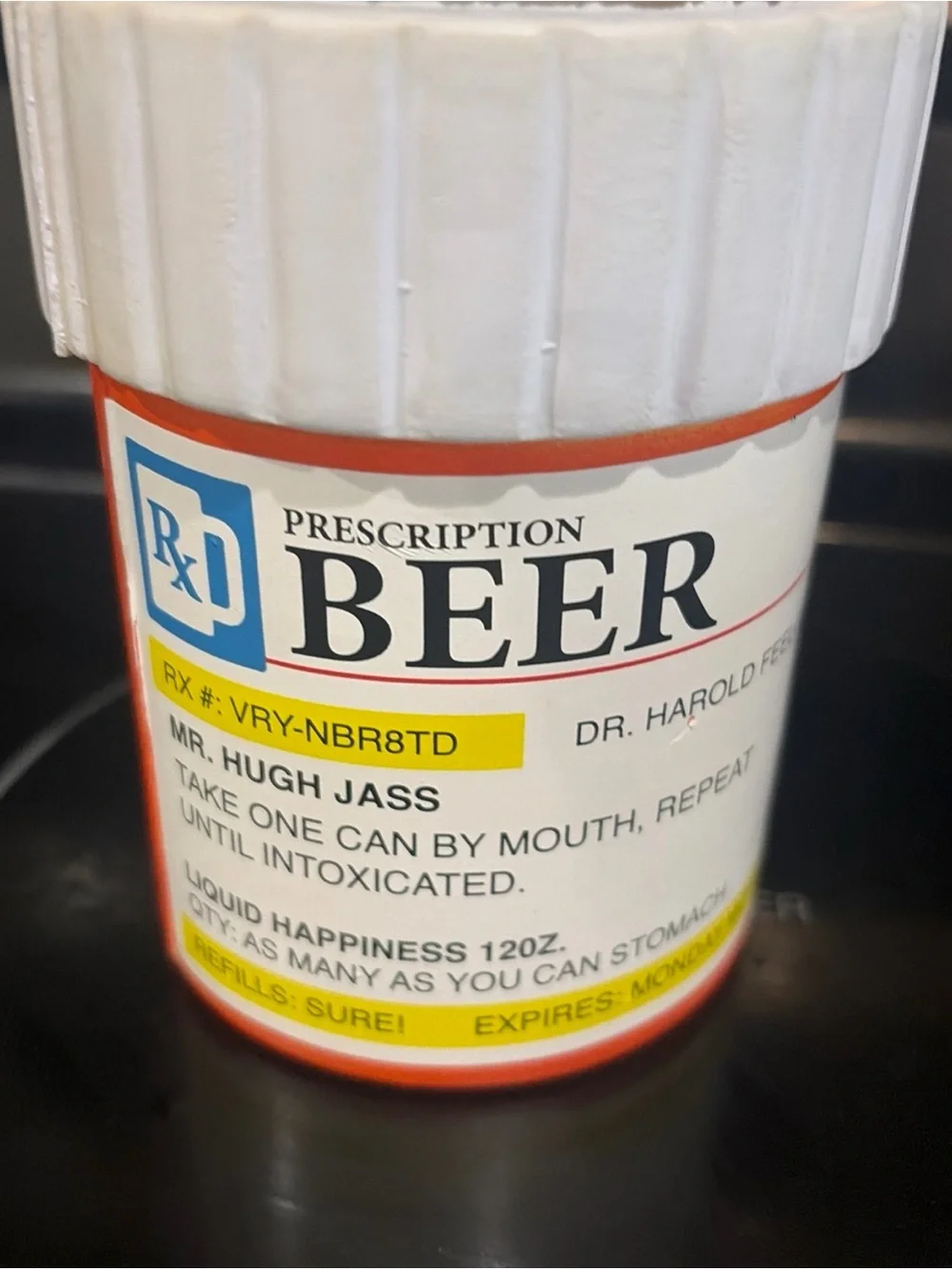 Big Mouth Prescription Beer Drink Kooler Cooler Holder Bottles & Cans Koozie